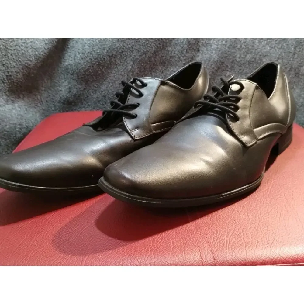 Calvin Klein Mens Benton Smooth Leather Oxford Dress Shoes Dark Brown Size 8 US